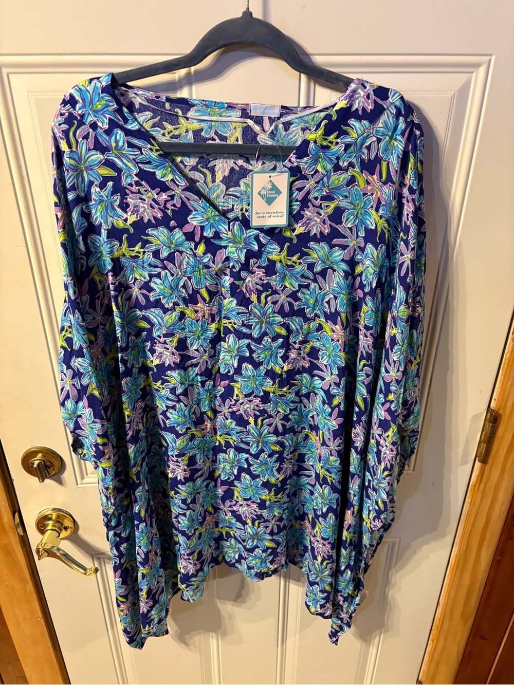 New With Tags Maui Mamas Lightweight Women's Top - Swim Cover Navy Blue
